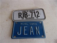 Vintage Bicycle License Plates- Illinois & Royal