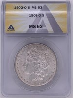 1902 O Morgan silver dollar MS63 by ANACS