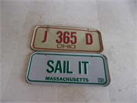 Vintage Bicycle License Plates- Massachusetts &