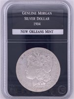1904 O Morgan silver dollar encapsulated