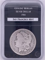 1904 S Morgan silver dollar encapsulated