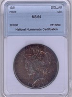 1921 Peace dollar MS64 by NNC