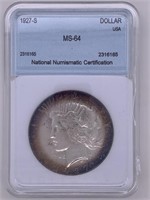 1927 S Silver Peace Dollar MS64 by NNC