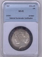1927 Silver Peace Dollar MS65 by NNC