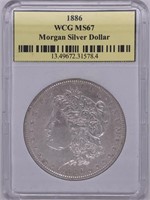 1886 Morgan silver dollar MS67 by WCG