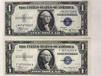 Lot of two silver certificates: 1935 First design