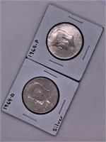 Lot of 2 1964 Kennedy silver half dollars, 90% sil