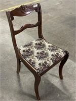 Wooden Chair with Floral Pattern