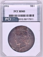 1924 Peace silver dollar MS65 PCI