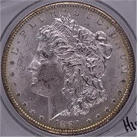 1881S Morgan silver dollar, high Mint State