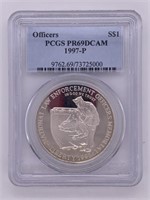 1997 P Law Enforcement silver dollar PR69 DCAM by