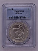 1997 P Law Enforcement silver dollar MS69 by PCGS