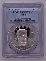 1998 S Crispus Attucks silver dollar PR69 by PCG