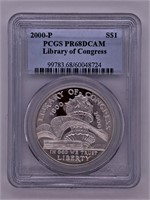 2000 P Library of Congress silver dollar PR68 DCAM