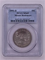 1991 D Mt Rushmore Proof Half dollar MS69 by PCGS