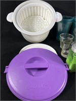 Salad Spinner and Assorted Glassware