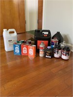 Gun reloading powders partial cans, gun oils and