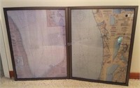 Lake Huron & Lake Michigan Framed Maps