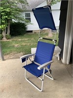 Lawn chair with shade awning