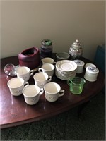 15-Pfaltzgraff Plates & Cup Set & Candles