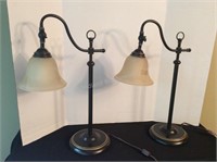 Pair of Lamps with Heavy Metal Base