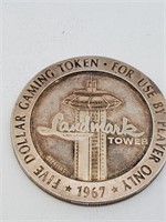 1967 Landmark Tower Silver Gaming Token