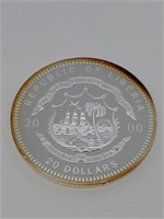2000 20 Dollar Republic Of Liberia Silver Coin