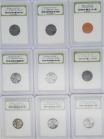 (8) 1943 Steel Pennies In Slabs And Extra Bonus