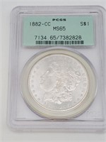 1882-CC Graded MS65 Morgan Silver Dollar PCGS