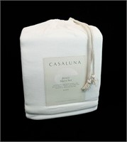 Casluna queen size jersey sheet set, white