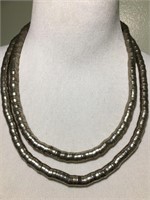 Vintage retro snake necklace silver jewelry 46"