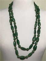 Retro Natural stones beads long necklace 30" hand