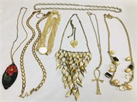 Mix vintage jewelry necklaces religious pendants