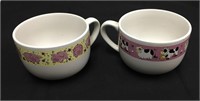 Retro soup cereal bowls cups Caw & Piglet decor