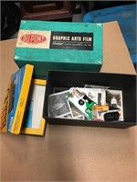 Vintage DuPont graphic art film box with cameras