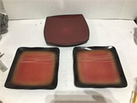 Galaxy red Elite stoneware pottery plates