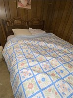 Vintage Head Board with Mattress and Pillows