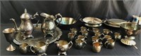 Large grouping of silverplate items