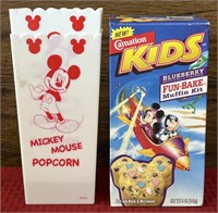 Mickey Mouse muffin kit & popcorn containers