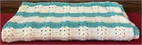 Knitted blanket approximately 52 x 46