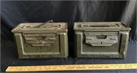 Pair of vintage side opening ammo boxes
