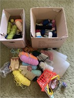 2 Box a lot of yarn and fabric yarn