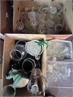 4 box lots pattern glass,stemware and ,tumblers