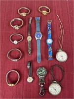 Lot of 13 watches, 6 metal banded watches, 2