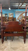 Mahogany Full Size Rice Carved Poster Bed