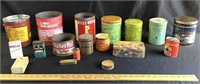 Vintage coffee and tea cans, etc