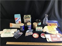 Vintage butter, milk, salt related items