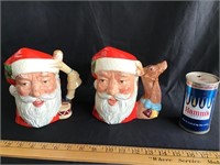 Pair of Royal Doulton Santa mugs