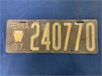 1917 Pennsylvania License Plate