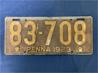 1923 Pennsylvania License Plate